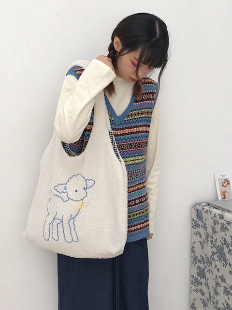 fluffy sheep bag