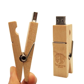

(10pcs Free Custom Logo)100% Real Capacity Wooden Clip Usb Flash Drive Maple Wood Pendrive 4gb 8gb 32gb USB Stick 2.0 16gb 64gb