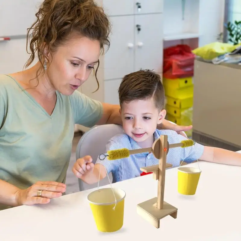 

Wooden Balance Beam Weighing Scale Sensorial Early Childhood Kit Model Science Experiment Gift Baby Montessori Toy