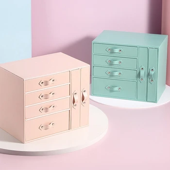 

New Jewelry Box Large Capacity PU Storage Jewelry Box Earring Ring Necklace Watch Jewelry Organizer