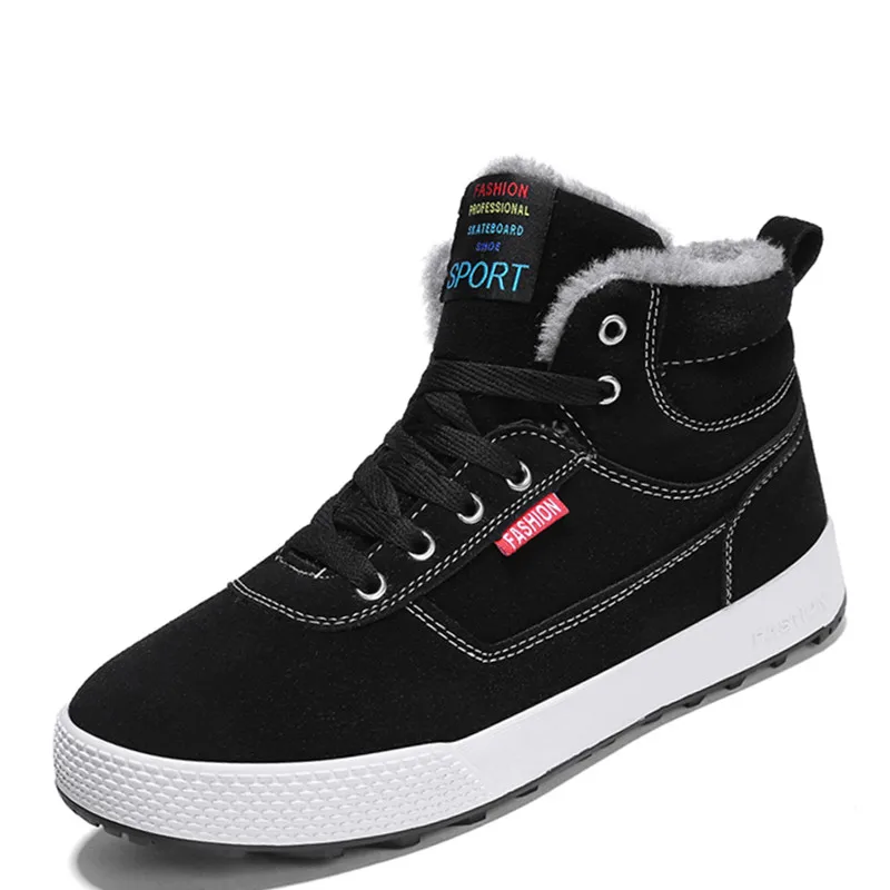 

VSIOVRY Big Size 39-48 Winter Men Shoes Warm Plush Casual Shoes Men Waterproof Pu Sneakers High Top Footwear Comfortable Botas
