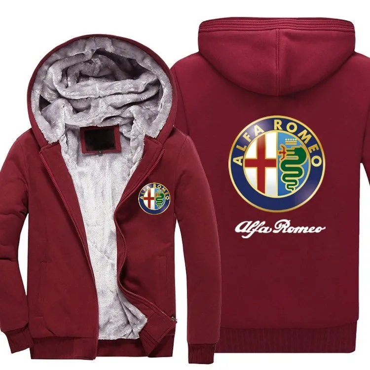 Модные Толстовки Модные мужские wo мужские камуфляжные куртки Alfa Romeo зимняя флисовая Толстая мужская одежда на молнии Топы 9 цветов - Цвет: Серебристый