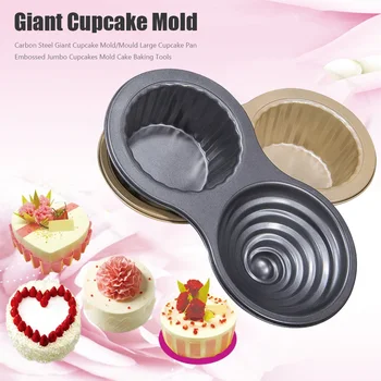 

Carbon Steel Giant Cupcake Mold/Mould Large Cupcake Pan Embossed Jumbo Cupcakes Mold Cake Baking Tools kitchenware 1Pc