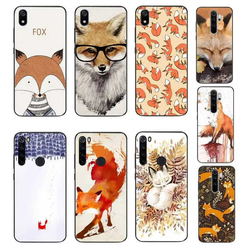 HTXian Mr Fox с очками черный мягкий чехол из ТПУ для телефона Xiaomi Redmi Note8T 7 9 Pro 5A Redmi4X 6A 6 8