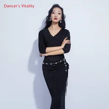 Женская Одежда для танцев, одежда для танца живота, Сетчатое платье Khalegy, красные платья для выступлений, набор упражнений