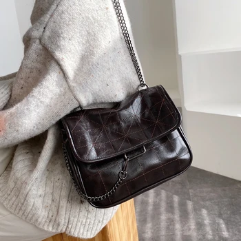 

Vintage High capacity Tote bag 2020 Fashion New High quality PU Leather Women's Designer Handbag Chain Shoulder Messenger Bag
