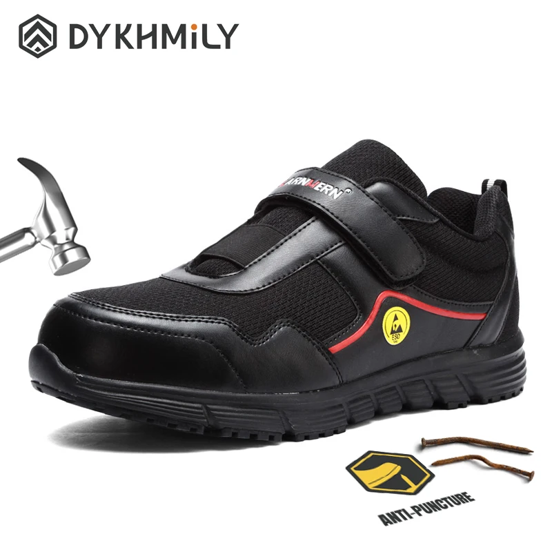 

Work Safety Shoes Men Steel Toe Comfortable Lightweight Anti-Smashing Anti-puncture Anti-slip Construction Sneaker