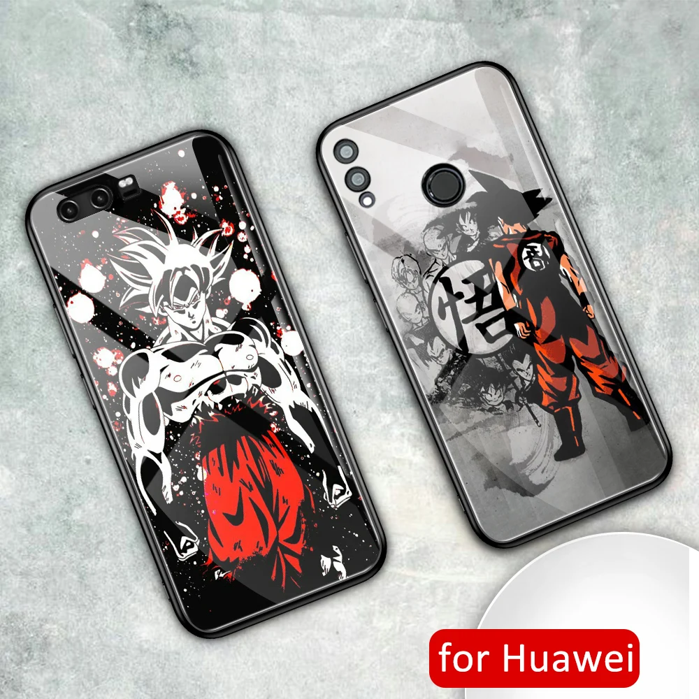 

For Huawei honor 20 pro case Glass back Goku dragon ball honor case for Huawei honor 8x max 9 10 20 20i v9 v10 v20 play note 10