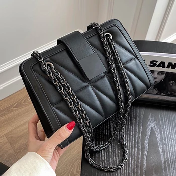 

Simple Small PU Leather Crossbody Bags for Women 2021 Branded Luxury Black Shoulder Handbags Trending Lux Fashion Hand Bag