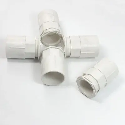 

5 Pcs 32mm Inner Dia. Straight Fittings PVC Pipe Connectors White