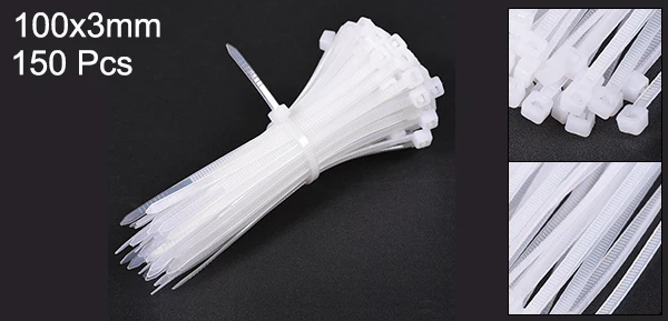 White 4x0.12 Inch Uxcell 150 шт. самоблокирующиеся Нейлоновые кабельные стяжки 100 мм 150 мм 200 мм 250 мм 300 мм 350 мм застежка-молния Белый Черный обвязка проводов ремни - Цвет: White 4x0.12 Inch