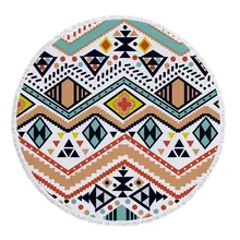 Прямая с фабрики сверхтонкое волокно богемные геометрические декоративные узоры ультра большой круг 150 см кисточки край пляжное полотенце