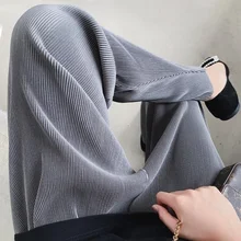 

Pleated Pants Womens Wide Leg Pants Chiffon Spring and Summer High Waist Loose Ice Silk Casual Trousers Sweatpants Plus Size 4XL