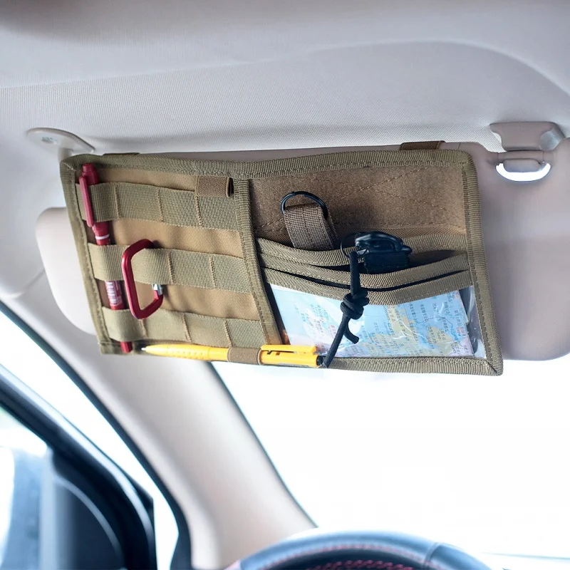 

Tactical Molle Vehicle Visor Panel Auto Accessories Car Truck Sun Visor Organizer CD Storage Bag Holder EDC Tool Belt Pouch
