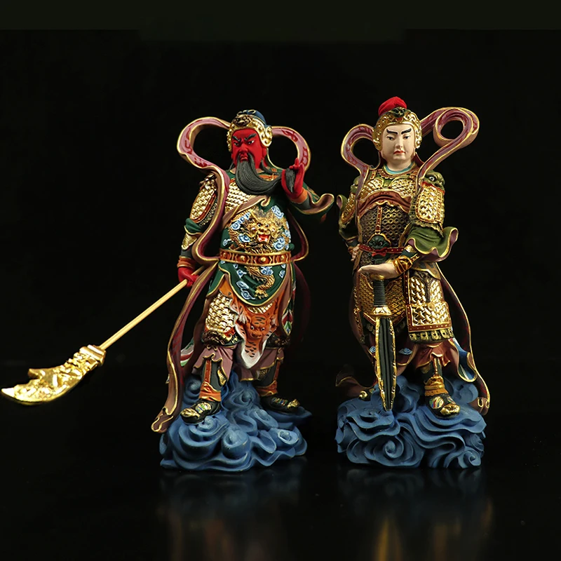 Резьба из самшита Guan Gong скульптура Skanda samghrarama статуя Будды левая и правая Dharma