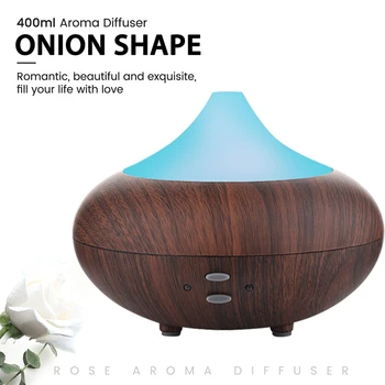 

220ml Wood Onion Aroma Ultrasonic Air Humidifier Essential Oil Diffuser Aromatherapy Electric 7 night light cool Mist Maker