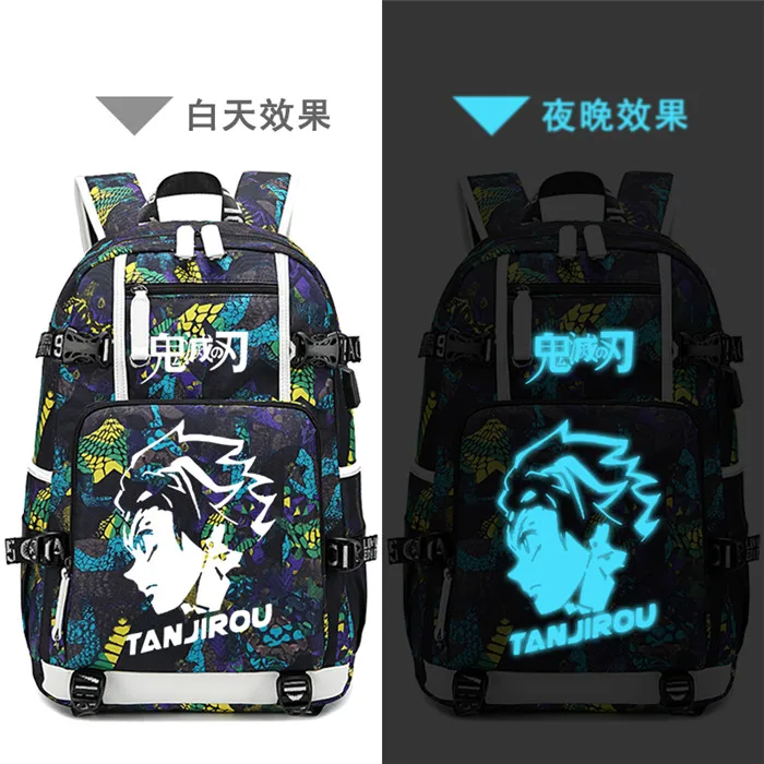 Demon Slayer: Kimetsu no Yaiba женский рюкзак аниме Bookbag нейлоновые школьные сумки большой дорожный рюкзак унисекс рюкзак для ноутбука - Цвет: 16