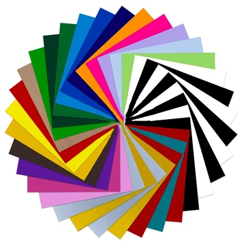 

HTV Thermal Transfer Vinyl Package: 34 Packs 30.48 cm x 25.4 cm Sheets, DIY Ironing Fabric, T-Shirt Hot Press