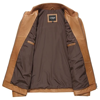 

Genuine Leather Jacket Men Spring Autumn Real Cow Leather Coat Leather Jacket Blouson Cuir Homme 14C909 YY316