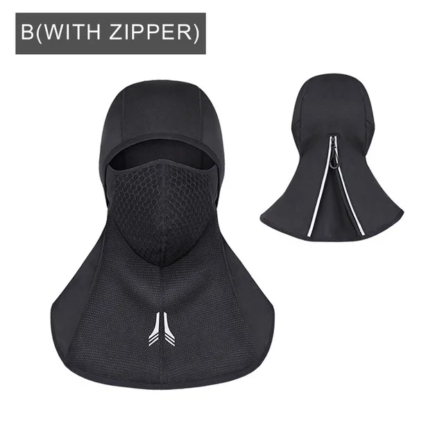 B(WITH ZIPPER) WHEEL UP Cycling Face Mask Ski Mask Cycling Cap Bicycle Winter Face Mask Thermal Fleece Balaclava Dustproof hood Hat Headwear - Цвет: B(WITH ZIPPER)