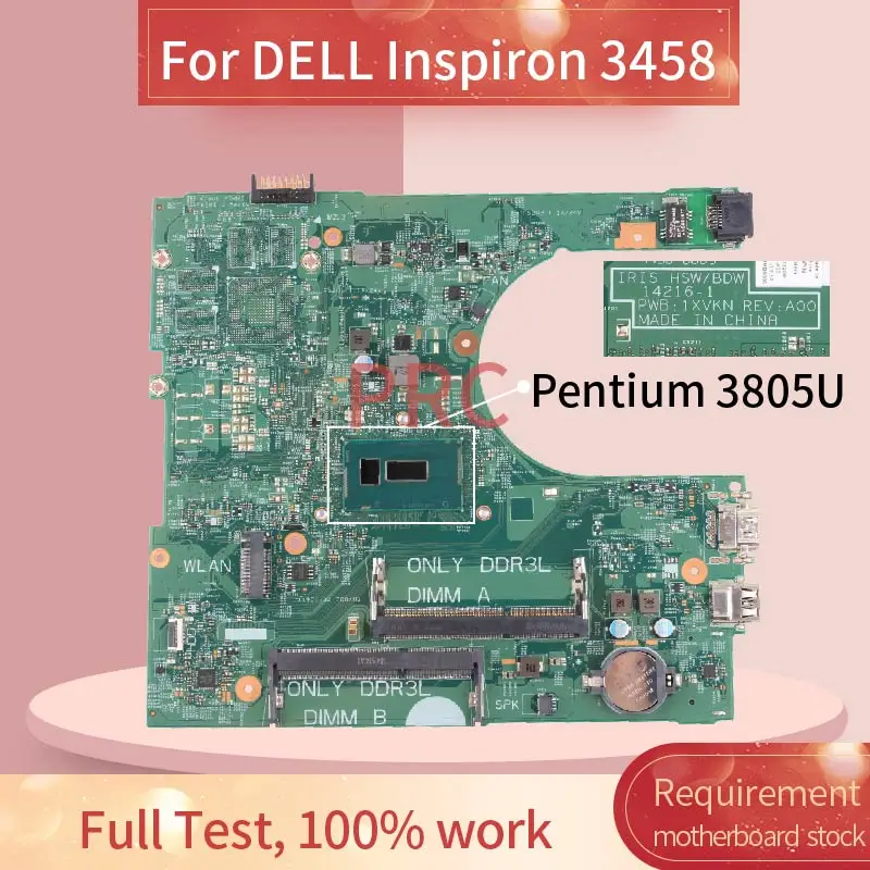 CN 03499V для DELL Inspiron 3458 3558 Core 3805U материнская плата ноутбука 14216 PWB:1XVKN REV:A1 DDR3
