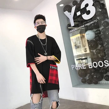 

Summer Short Sleeves Harajuku Korea Fashion Black T-shirt Streetwear One Piece Hip Hop Rock Punk Men Top Tees Tshirt Clothes
