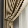 Europe Gold Silk Blackout Curtains for Living Room  Luxury Solid Thick Curtain Window Treatment for Bedroom Kitchen Blinds
