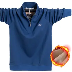Деловая Повседневная Однотонная футболка мужская футболка с длинными рукавами осенняя и зимняя хлопковая Футболка Топ Мода Большой