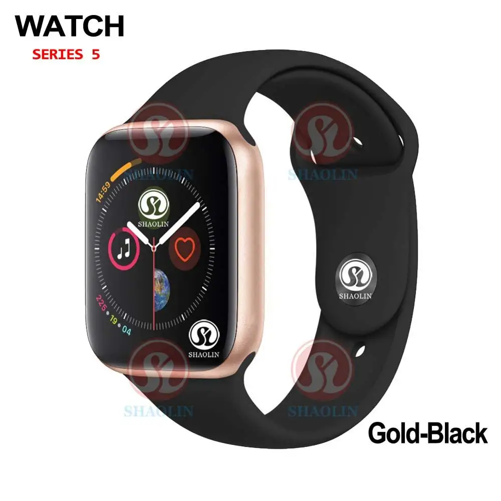 Gold Black Скидка 50% на 42 мм умные часы серии 4 часы Push Message Bluetooth подключение для Android телефона IOS apple iPhone 5 7 8 X Smartwatch - Цвет: Gold Black