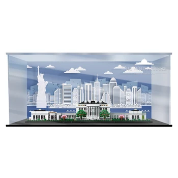 

3mm THK Patterned Building Block Acrylic Display Box For White House 21054 (No Model Kit)For Children Kids Educational Toys Gift