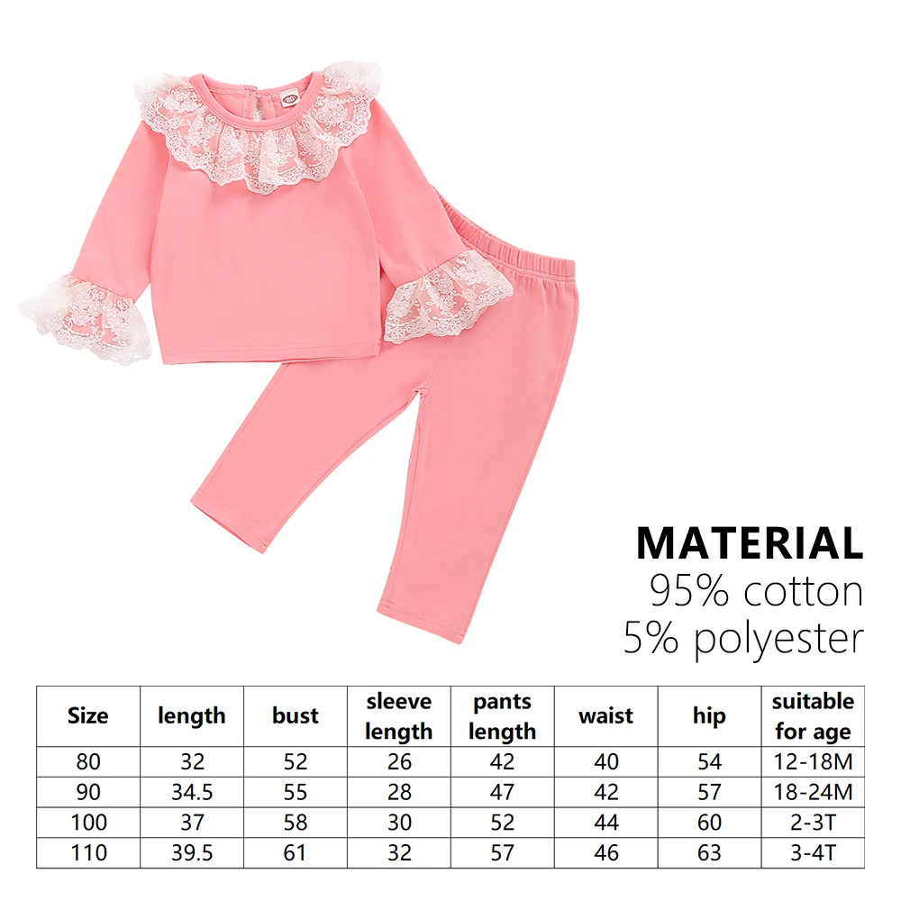 Одежда для новорожденных девочек; сезон осень-весна; одежда для малышей; костюм; Кружевное боди с длинными рукавами; комплект одежды розового цвета