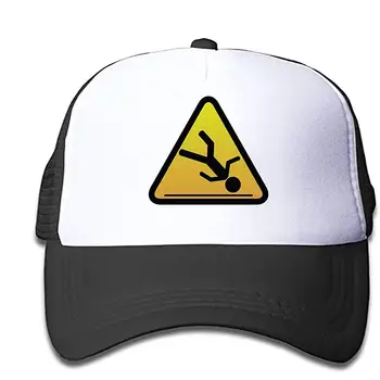 

Kids Cotton Blend and Mesh Snapback Warning-Sign Trucker Baseball Cap Hat