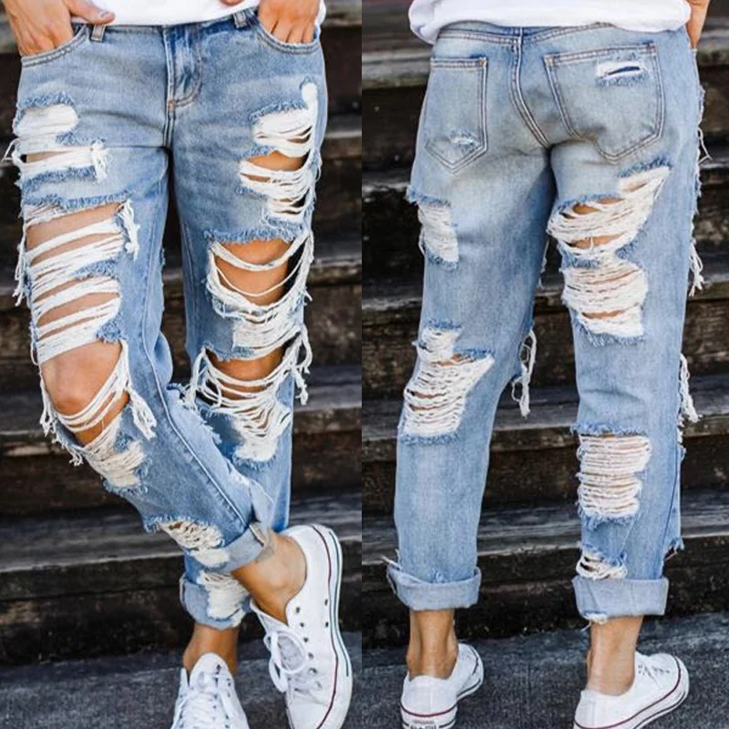 maternity jeans Women's Jeans 2021 New Summer Rig Pants Loose Street Casual Fashion Pants Women's Hip Hop Rig Washed Blue Pants mom jeans