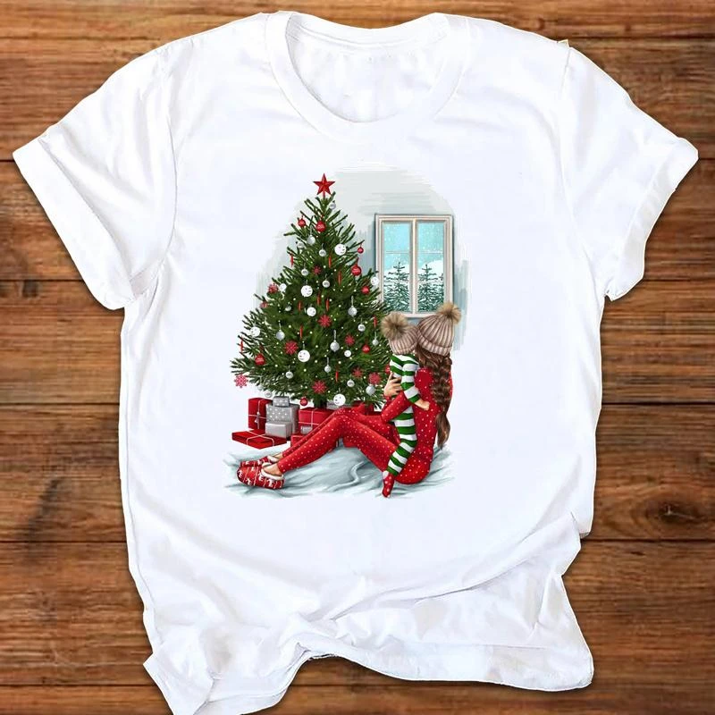 Tops Christmas Hours 2022 Women Watercolor 90S Trend Cute Graphic 2022 Merry Christmas Tees Clothing  Print Tops Female Short Sleeve T Shirt T Shirt|T-Shirts| - Aliexpress