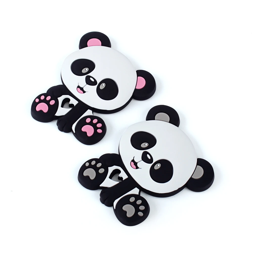 유지 및 성장 1pc  Teether 실리콘 팬더 식품 등급 Teether 간호 젖니 목걸이 액세서리 실리콘 동물 Teether