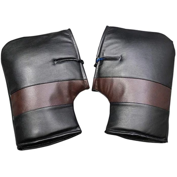 

Motorcycle Handlebar Gloves,Large Thermal Waterproof & Windproof Warm Scooter Hand Protector Kit for Scooter Electric Cars