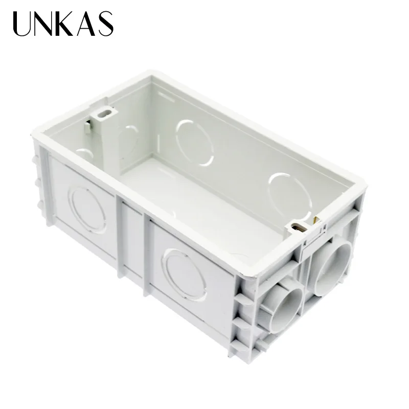 UNKAS сенсорный выключатель и USB розетка распределительная коробка для монтажа в стену внутренняя кассета белая задняя коробка 137*83*56 мм для 146 мм* 86 мм стандарт