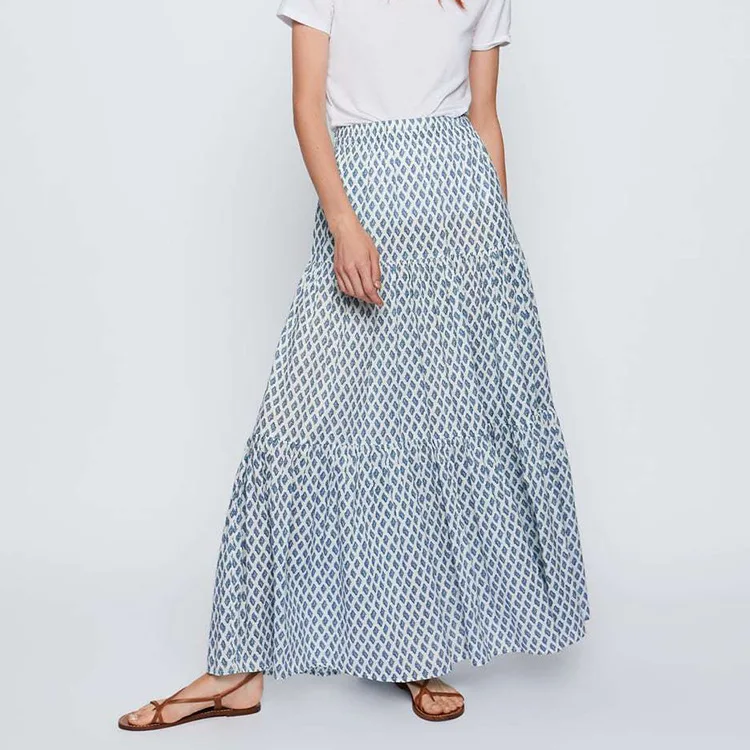 

Europe And America Streetwear Women's WOMEN'S Skirt 2019 Summer New Products Loose-Fit Versatile Cool GIRL'S Longuette Printed