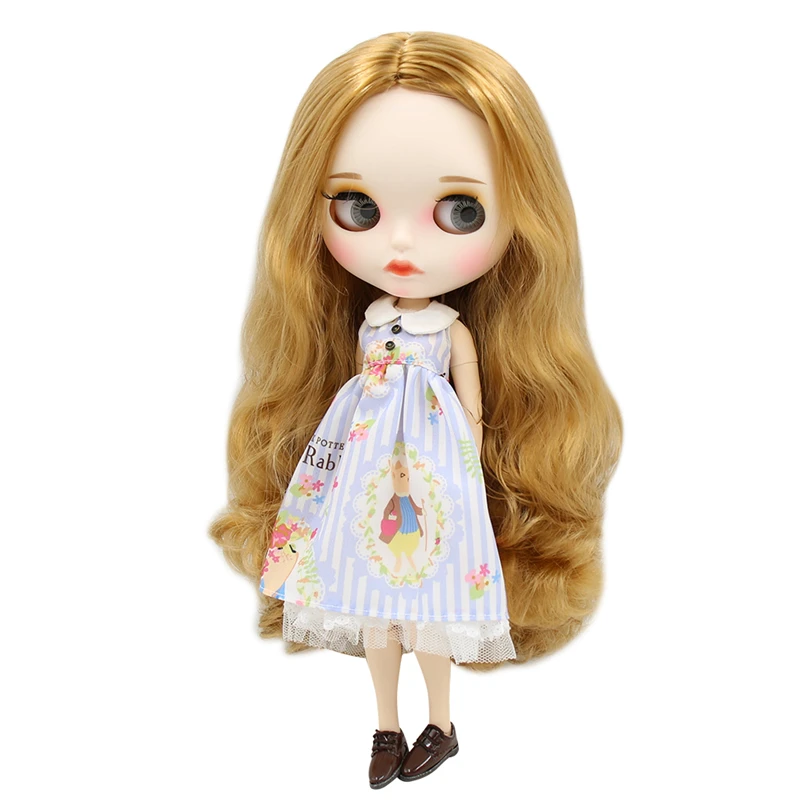 Ледяной DBS Blyth кукла 1/6 bjd белая кожа совместное тело новое матовое лицо золотые