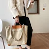 casual canvas women handbags designer letters shoulder crossbody bags female large capacity totes leather patchwork shopper bag ► Photo 2/6