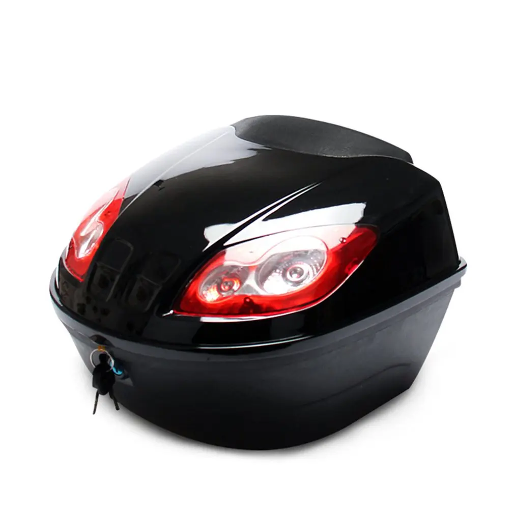 Large Capacity Tail Box Electric Scooter Trunk Motorcycle Top Hard Case Helmet Storage Luggage With Reflective Lamp | Автомобили и