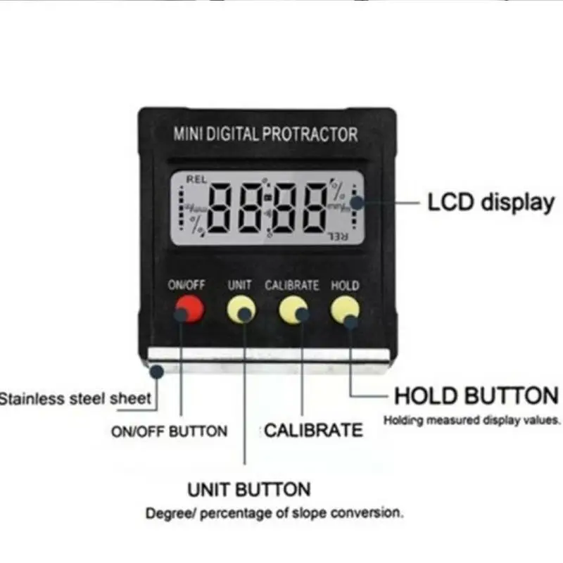 Черный Мини цифровой ЖК транспортир электронный уровень ранга Электронный Цифровой Инклинометр Магнитный угол линейки коробка