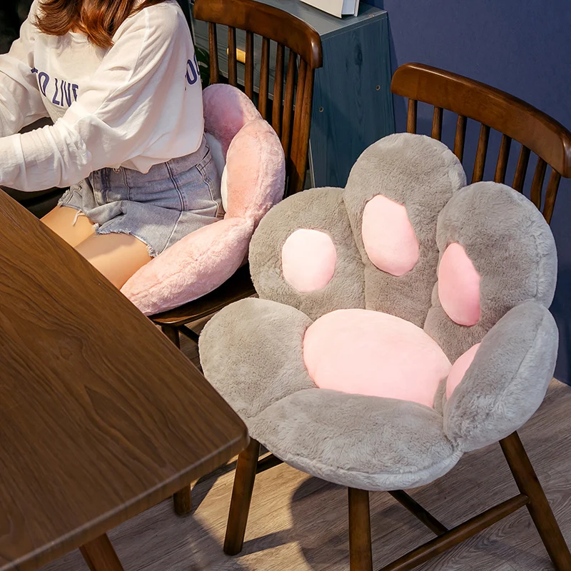 SDJMa Cat Paw Cushion Kawaii Office Desk Chair Cushion Comfy Plush