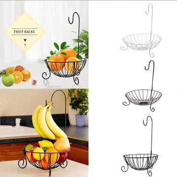 

Creative Iron Fruit Plate Metal Fruit Basket Hanger Organizer Metal Holder Kitchen Fruit Basket Tableware Hook Tool C2M3