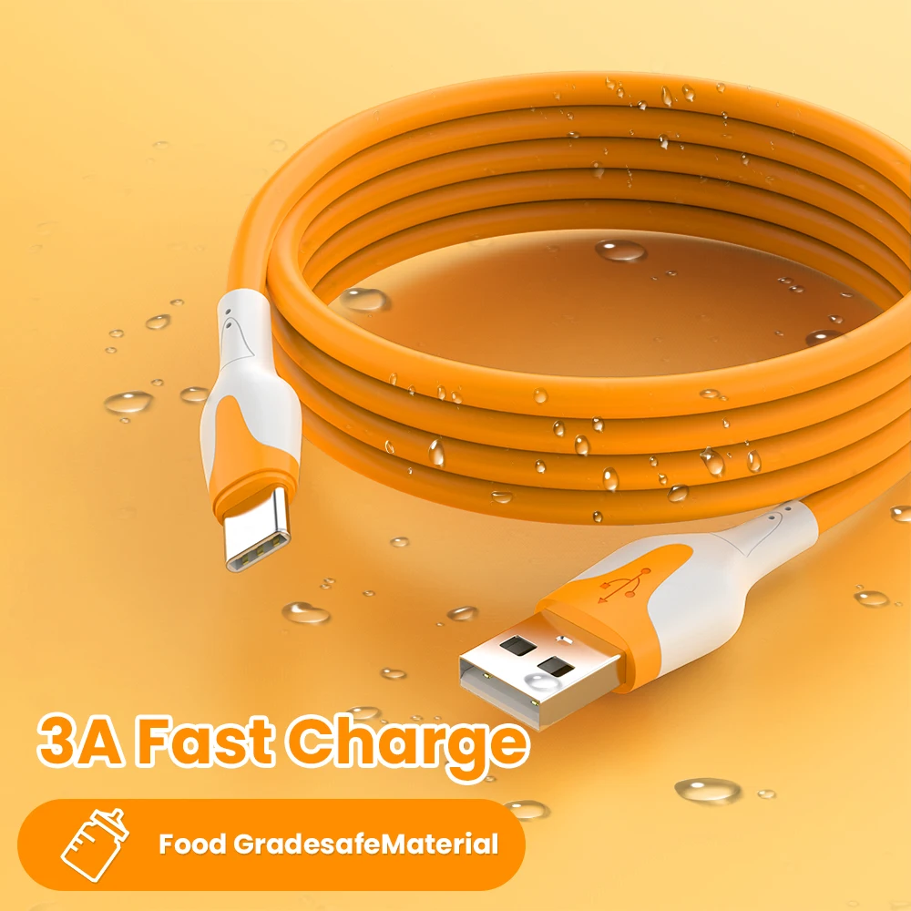 Кабель USB Type-C Micro жидкий силикон для быстрой зарядки и передачи данных 3 А |