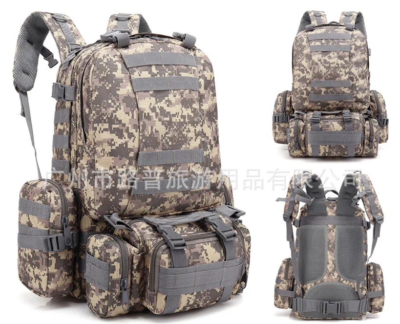 outdoor mountaineering attack large 3P package travel double shoulder backpack Army camouflage bag Tactical bag - Цвет: A7
