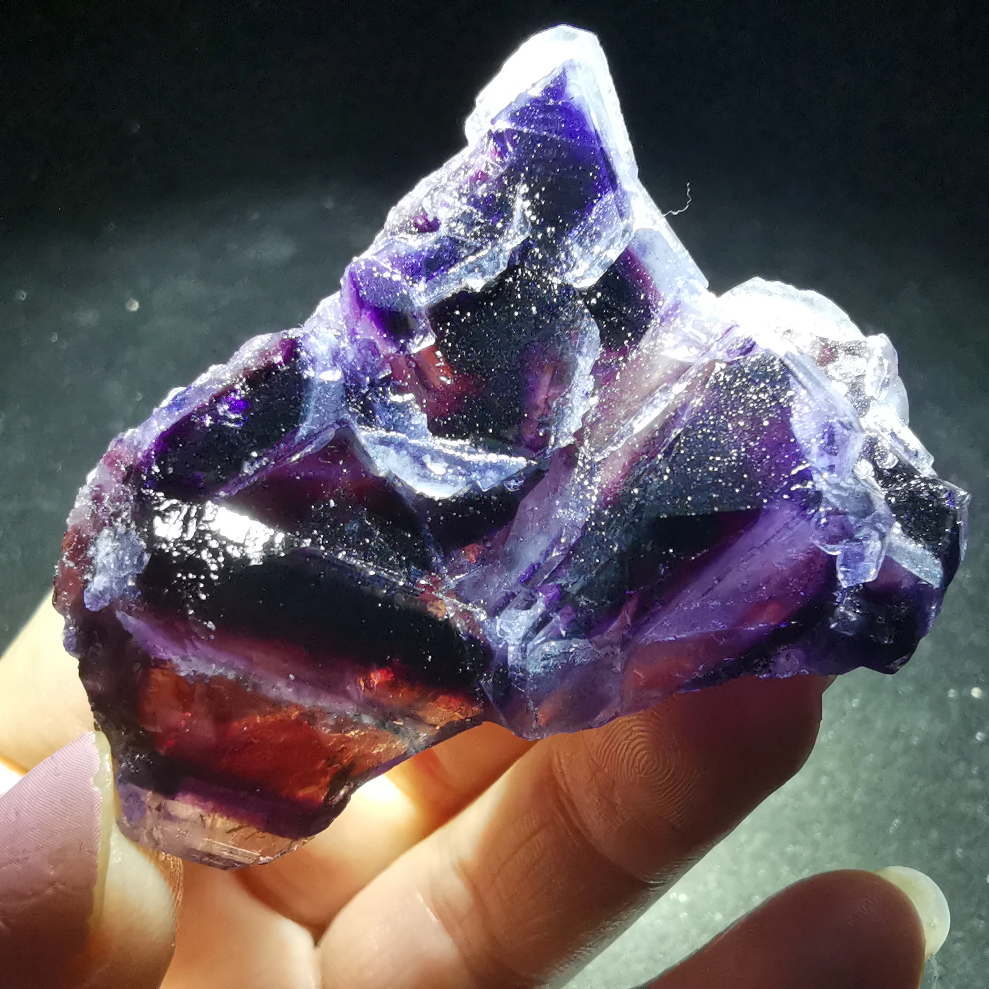 

41.9gSamples of natural dark purple fluorite and chalcopyrite associated crystal minerals