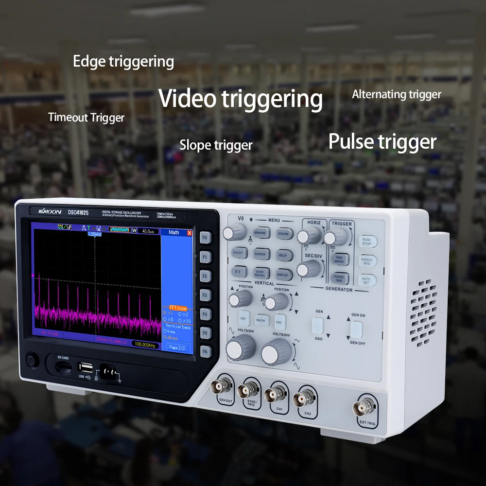 

Professional Certified KKMOON DSO4102S Desktop Mixed Signal Oscilloscope(MSO) 2CH Digital Storage Oscilloscope