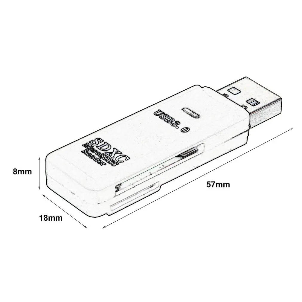 Maikou USB 3,0 считыватель карт памяти с 2 слотами 5 Гбит/с Супер Скоростной кардридер с крышкой для SDXC SD TF Micro SD карты