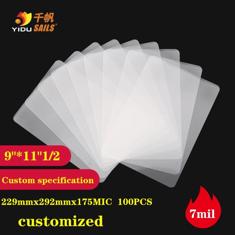 

Laminating Film 9"*11"1/2 7mil/175mic Laminator Pouch Sheets for Photo Paper Files Laminate Thermal 100pcs/set YIDU SAILS